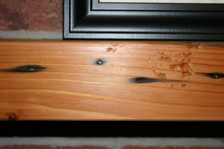 DF Mantel / closup of dings and dents - more character